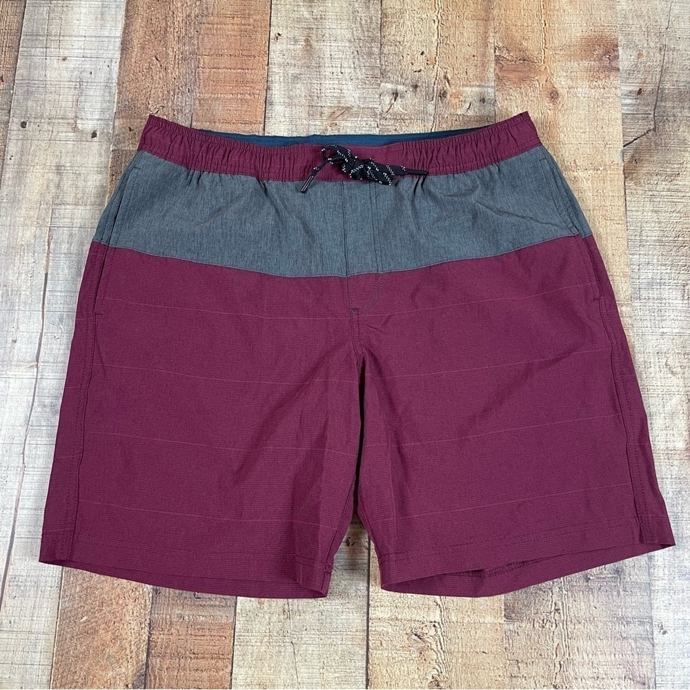 Copper + Oak Endurance Large Men's All Day Swim Short Maroon Burgundy Boat Beach